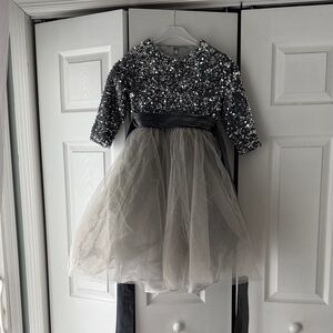 Sparkling Sequin Dress with Tulle Skirt